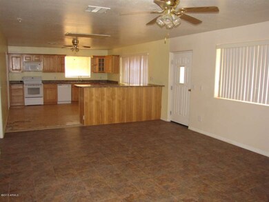 Family room and kitchen