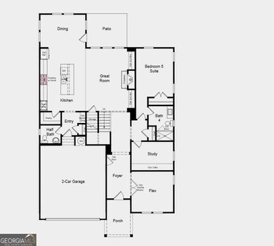 First Floor Plan - Structural options added include: primary deluxe bath 1, gourmet kitchen.