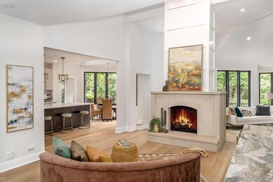 Limestone Fireplace