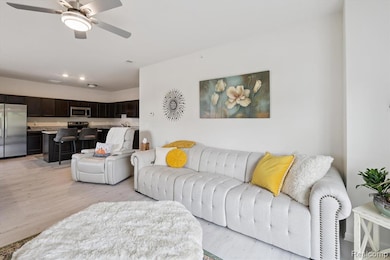 Living room open to kitchen.