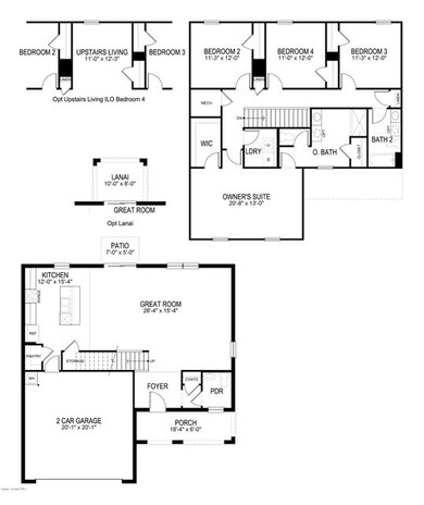 The Flora - floor plan - East, FL