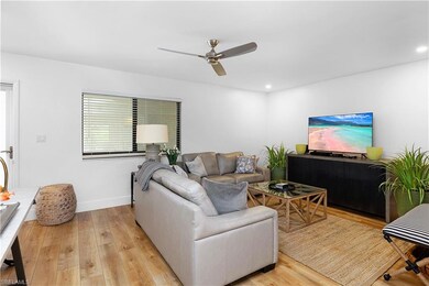 Living room featuring light wood-type flooring and