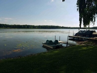 Twilight view of lake from yard.