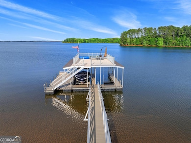 Double-Decker Dock with 2 boat slips - one with a lift