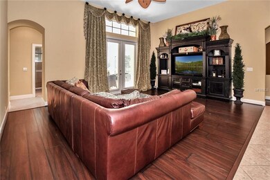 Family room from a different angle showing the arc
