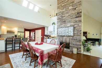 Dining area and see thru fireplace