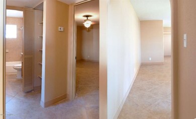 View from hallway to master and bathroom