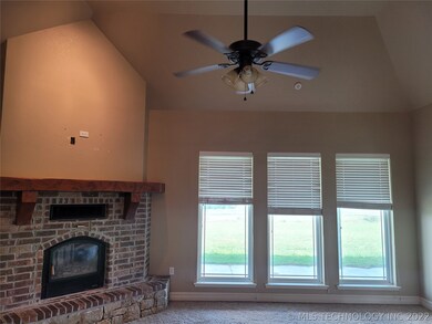 Fireplace is in corner making it easy to arrange y