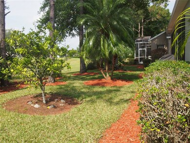 Back of home is beautifully landscaped
