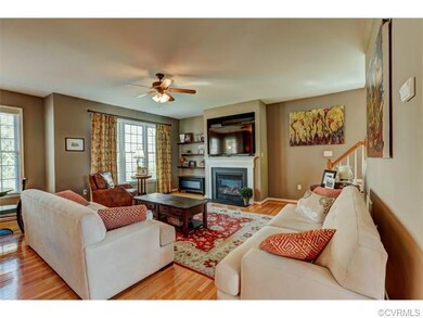 Another view of the family room with back staircas