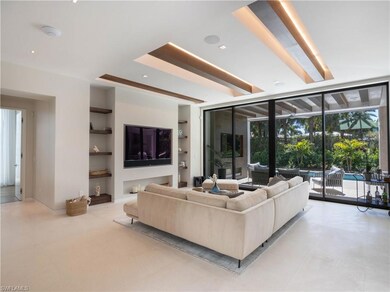 Living room with built in features