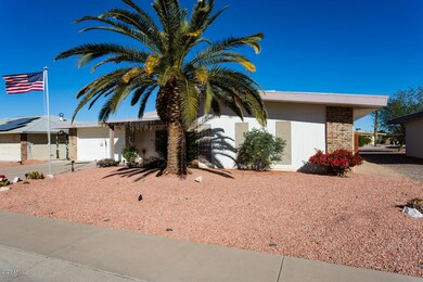 Desert landscaped front yard