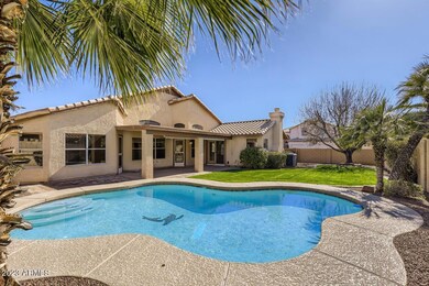 Back of Home with Sparkling Pool