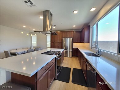 Kitchen with appliances with stainless steel finis