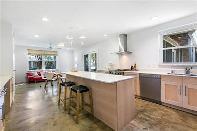 Large updated kitchen with gas range, lots of coun