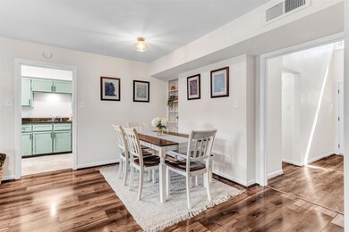 The dining area is just off the kitchen for easy s