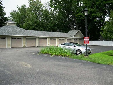 Garage. Detached garages and parking lot