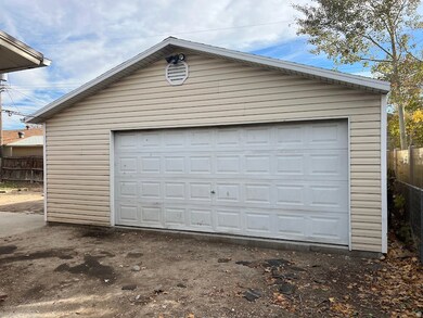 View of detached garage