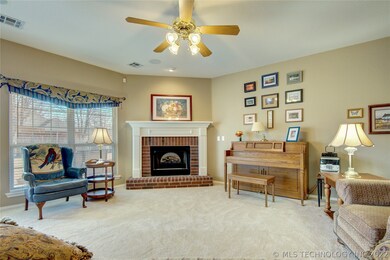 Living room is open. The fireplace is electric non