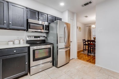Kitchen with stainless steel appliances