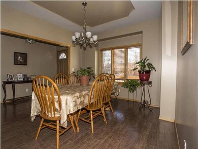 Coffered ceiling in formal dining room