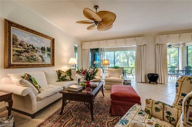 Living room looking out to lanai.  Tile on diagona