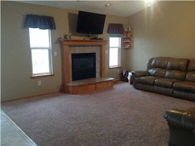 Ventless enclosed gas fireplace in living room.