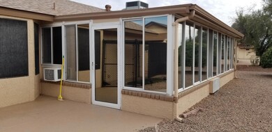 Covered glass windows on patio
