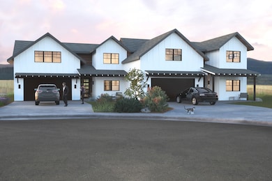 Modern farmhouse style home featuring a garage