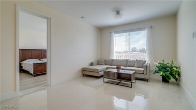 View of tiled living room