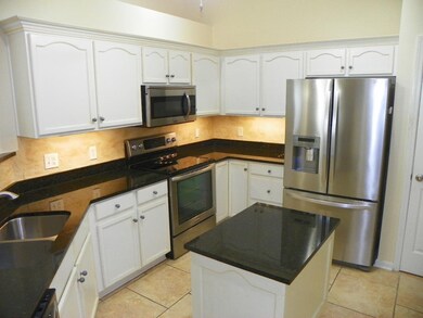 Under cabinet lighting.  Textured wall surround.  
