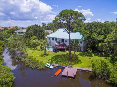 Backyard with a dock
