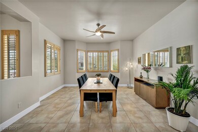 Dining space featuring light tile patterned floori