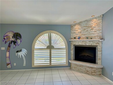 Stone tiled electric fireplace