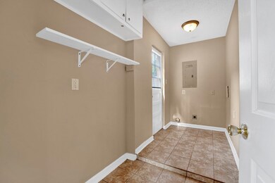 Laundry area featuring electric panel, electric dr