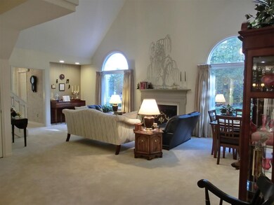 Fabulous vaulted great room with gas lot fireplace