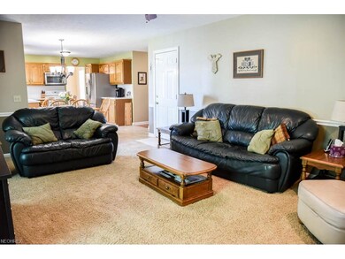 Spacious great room opens to the kitchen.