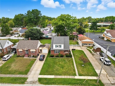Aerial perspective of suburban area