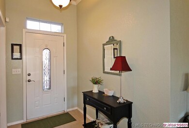 Enter this custom front door, with stained glass w