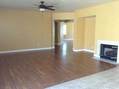 Giant living room with fireplace that opens up to 