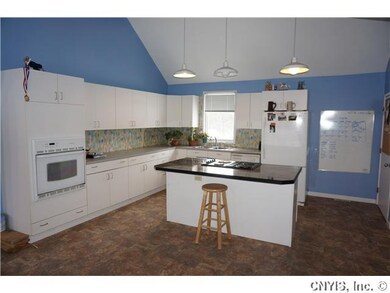 Kitchen. Vaulted ceiling in the large open kitchen
