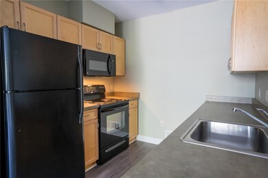 Typical kitchen in a 1-bedroom, 1-bath apartment