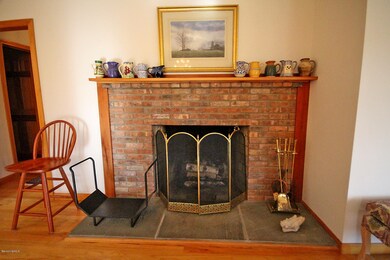 fireplace in dining room