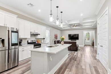 Open floor plan with led lighting