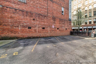 Gated parking space.