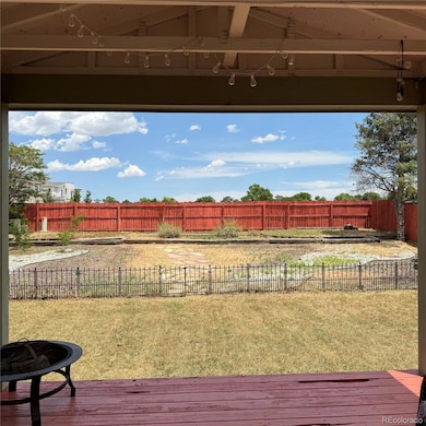 Backyard and covered deck