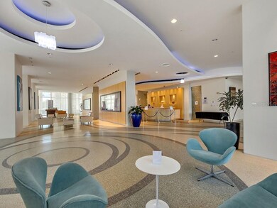 Greet guests in the chic, contemporary lobby