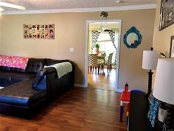 View from Living Area into eat-in Kitchen.