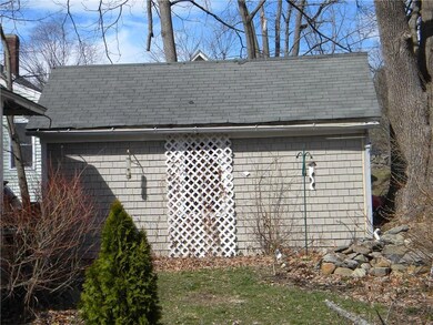 Landscaped back yard with pond