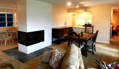 Dining opens to kitchen